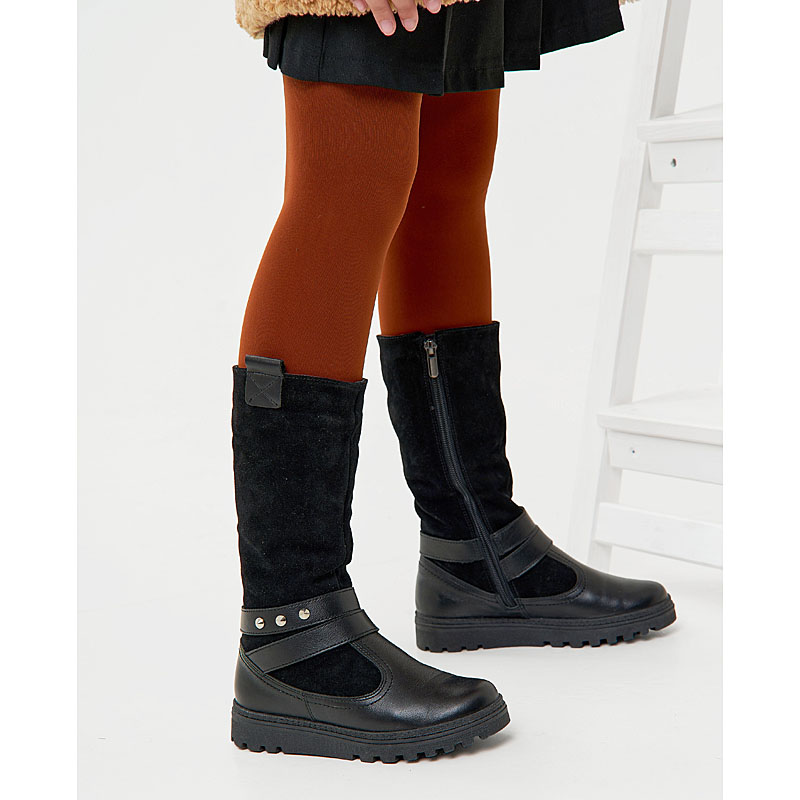 Сапожки нат.мех, артикул 1750, цвет черный купить в интернет-магазине Shoeslel с доставкой по России