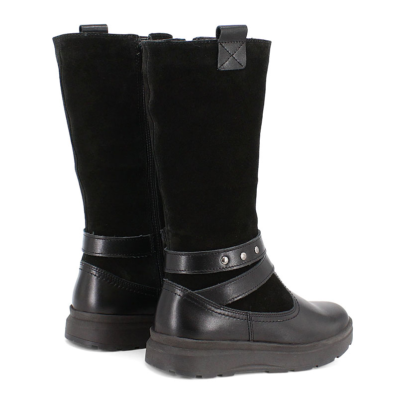 Сапожки нат.мех, артикул 1750, цвет черный купить в интернет-магазине Shoeslel с доставкой по России