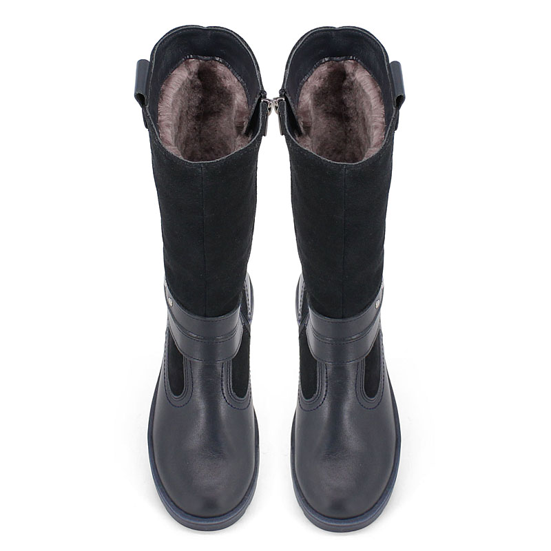 Сапожки нат.мех, артикул 1750, цвет синий купить в интернет-магазине Shoeslel с доставкой по России