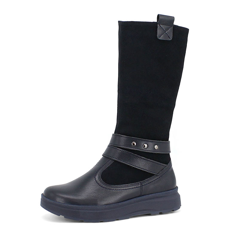 Сапожки нат.мех, артикул 1750, цвет синий купить в интернет-магазине Shoeslel с доставкой по России