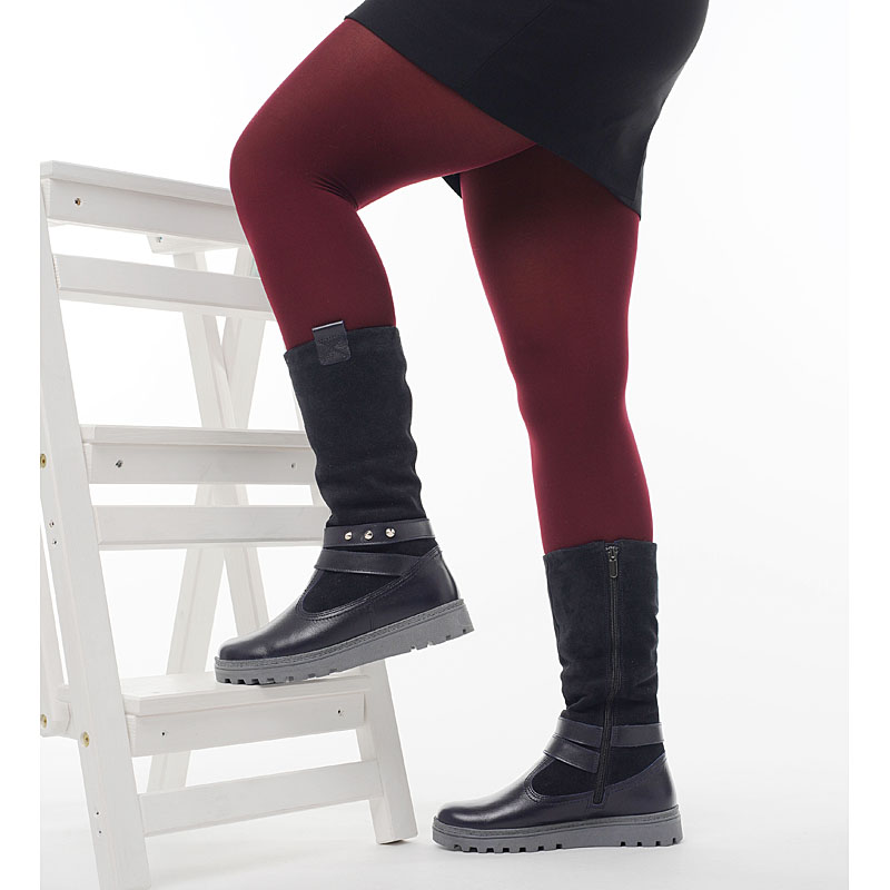 Сапожки нат.мех, артикул 1750, цвет синий купить в интернет-магазине Shoeslel с доставкой по России