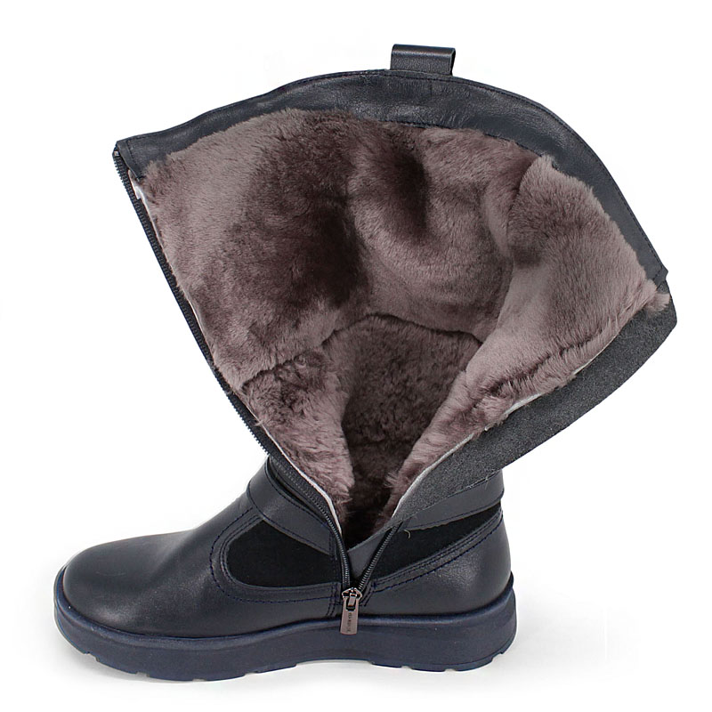 Сапожки нат.мех, артикул 1750, цвет синий купить в интернет-магазине Shoeslel с доставкой по России