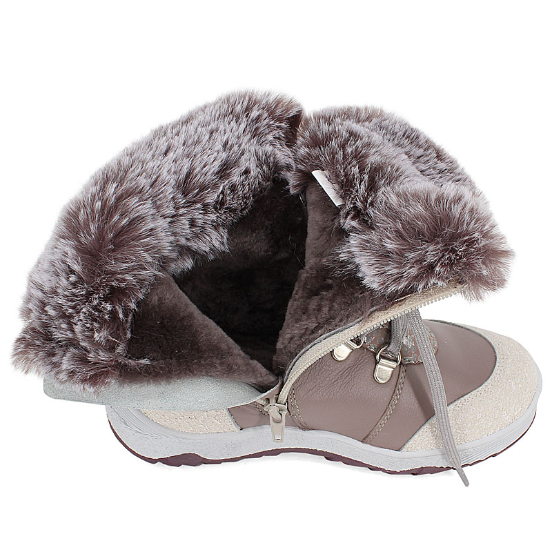 Ботинки нат.мех, артикул 1786, цвет бежевый купить в интернет-магазине Shoeslel с доставкой по России