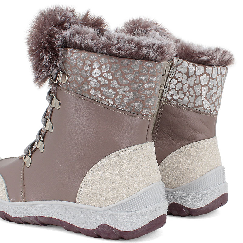 Ботинки нат.мех, артикул 1786, цвет бежевый купить в интернет-магазине Shoeslel с доставкой по России