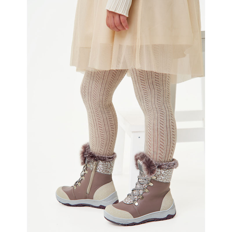 Ботинки нат.мех, артикул 1786, цвет бежевый купить в интернет-магазине Shoeslel с доставкой по России