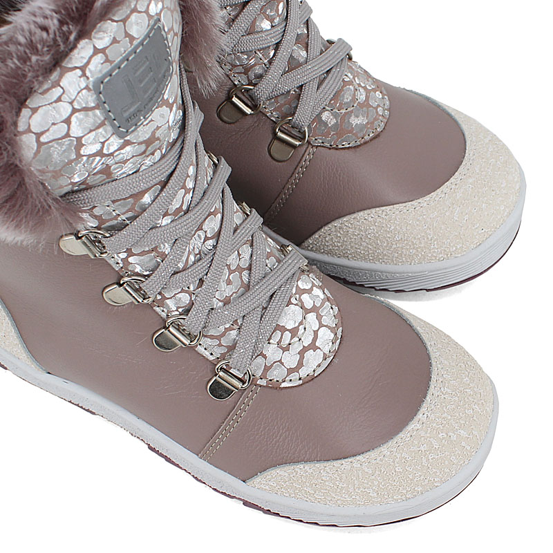 Ботинки нат.мех, артикул 1786, цвет бежевый купить в интернет-магазине Shoeslel с доставкой по России