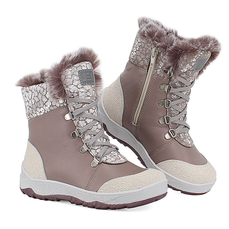 Ботинки нат.мех, артикул 1786, цвет бежевый купить в интернет-магазине Shoeslel с доставкой по России