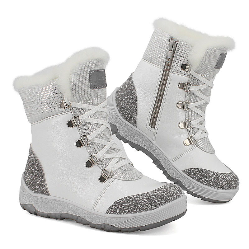 Ботинки нат.мех, артикул 1786, цвет белый купить в интернет-магазине Shoeslel с доставкой по России