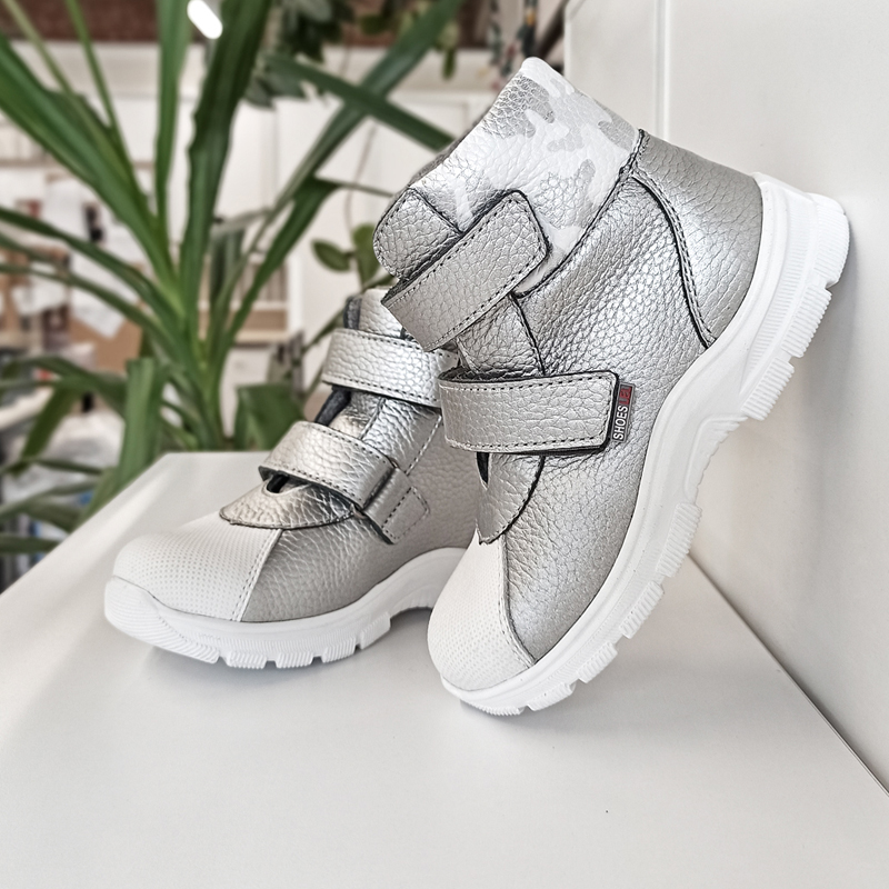 Ботинки ясельные байка, артикул 1815, цвет серебристый купить в интернет-магазине Shoeslel с доставкой по России