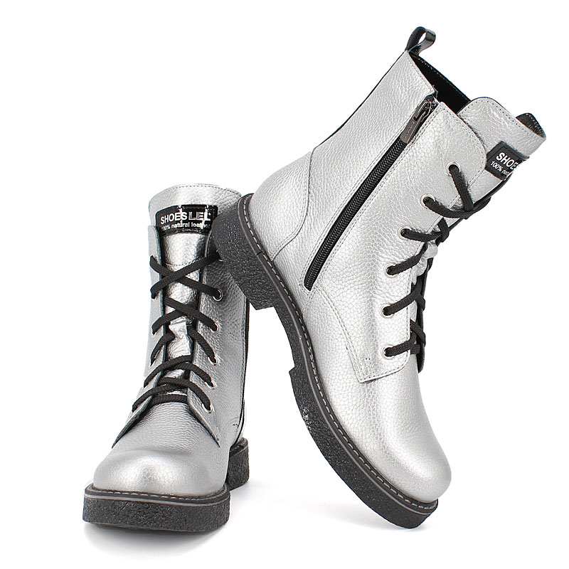 Ботинки байка, артикул 1823, цвет серебристый купить в интернет-магазине Shoeslel с доставкой по России