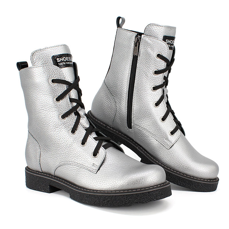 Ботинки байка, артикул 1823, цвет серебристый купить в интернет-магазине Shoeslel с доставкой по России