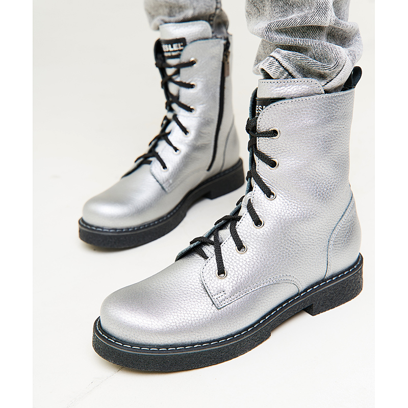 Ботинки байка, артикул 1823, цвет серебристый купить в интернет-магазине Shoeslel с доставкой по России