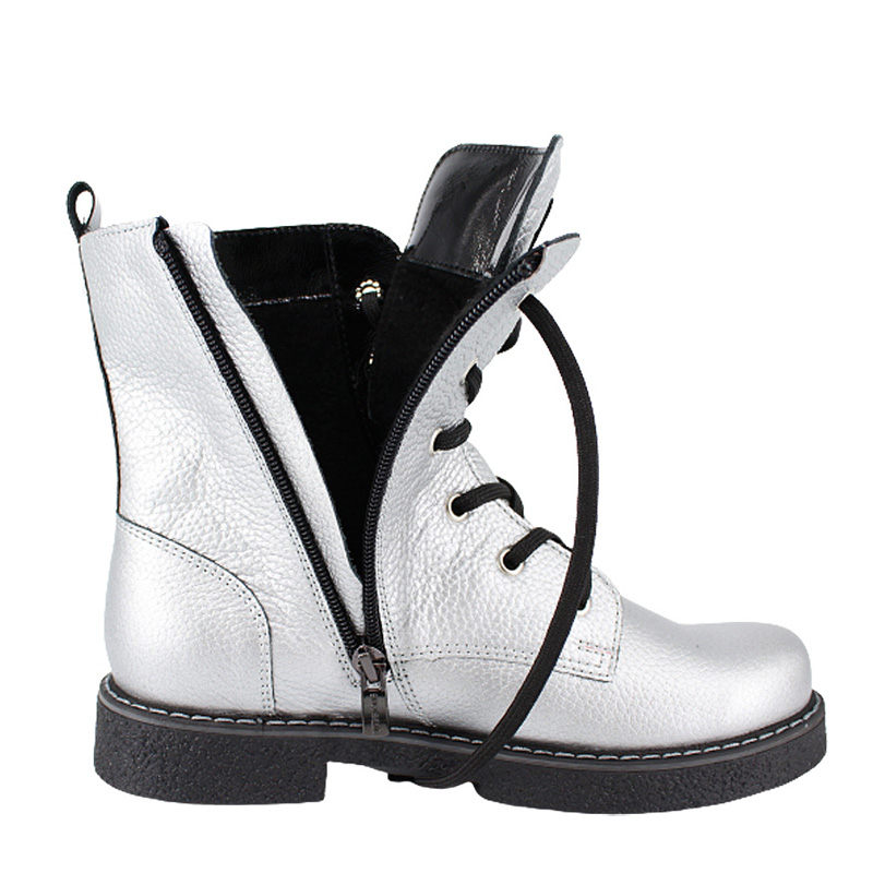 Ботинки байка, артикул 1823, цвет серебристый купить в интернет-магазине Shoeslel с доставкой по России