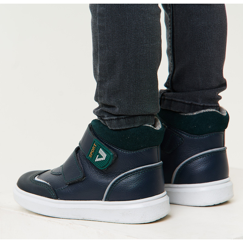 Ботинки малодетские байка, артикул 1829, цвет синий купить в интернет-магазине Shoeslel с доставкой по России