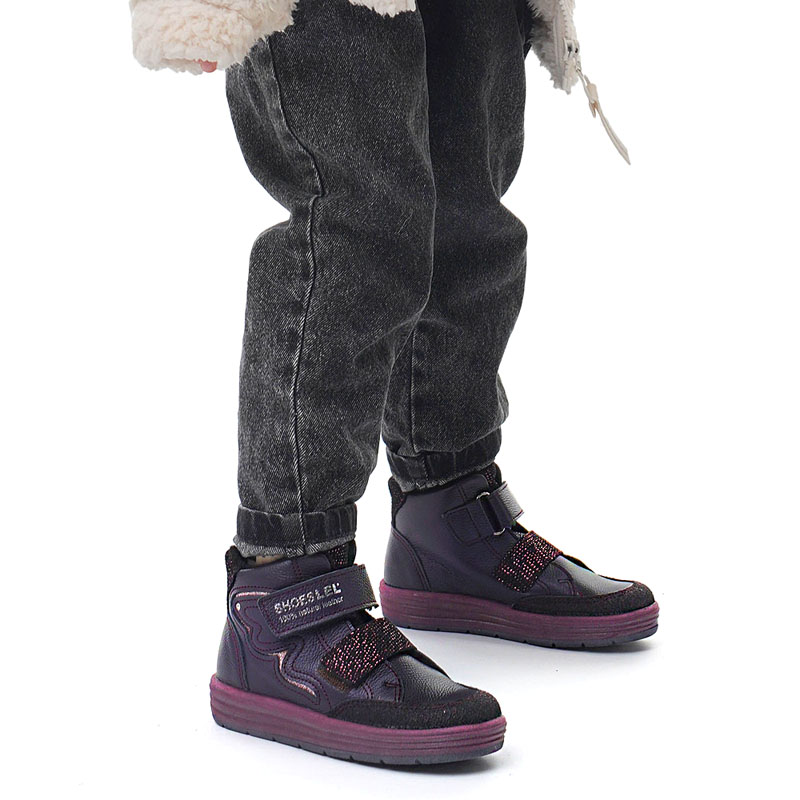 Ботинки байка, артикул 1845, цвет черничный купить в интернет-магазине Shoeslel с доставкой по России