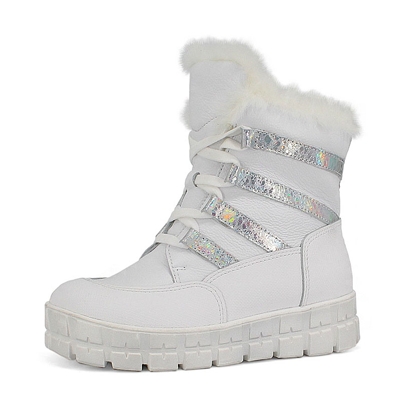 Ботинки нат.мех, артикул 1892, цвет белый купить в интернет-магазине Shoeslel с доставкой по России