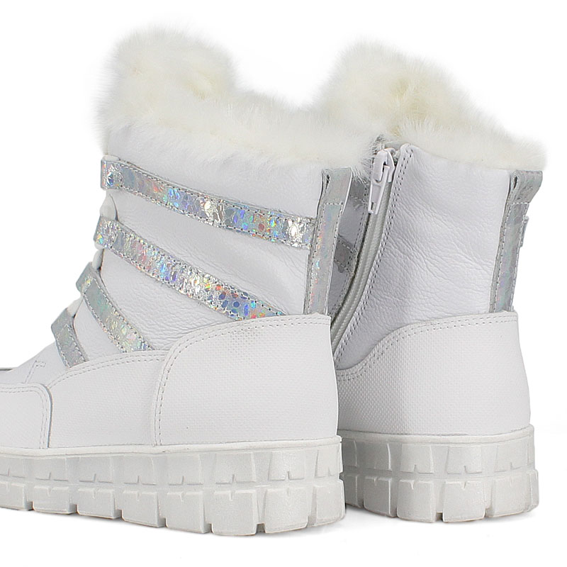 Ботинки нат.мех, артикул 1892, цвет белый купить в интернет-магазине Shoeslel с доставкой по России