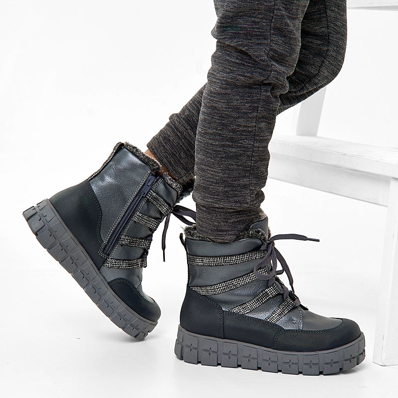 Ботинки нат.мех, артикул 1892, цвет синий купить в интернет-магазине Shoeslel с доставкой по России