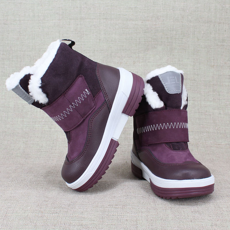 Сапожки малодетские нат.мех, артикул 1893, цвет черничный купить в интернет-магазине Shoeslel с доставкой по России