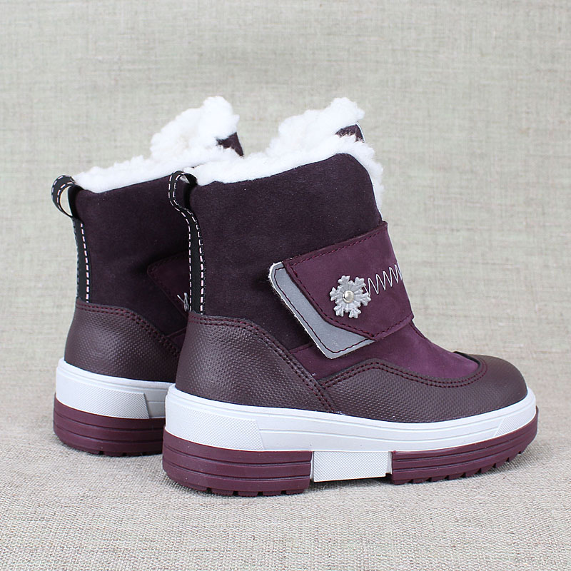 Сапожки малодетские нат.мех, артикул 1893, цвет черничный купить в интернет-магазине Shoeslel с доставкой по России