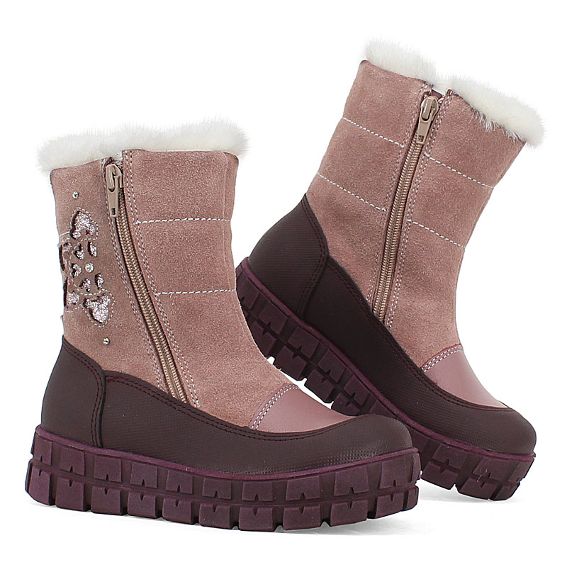 Сапожки нат.мех, артикул 1898, цвет лавандовый купить в интернет-магазине Shoeslel с доставкой по России