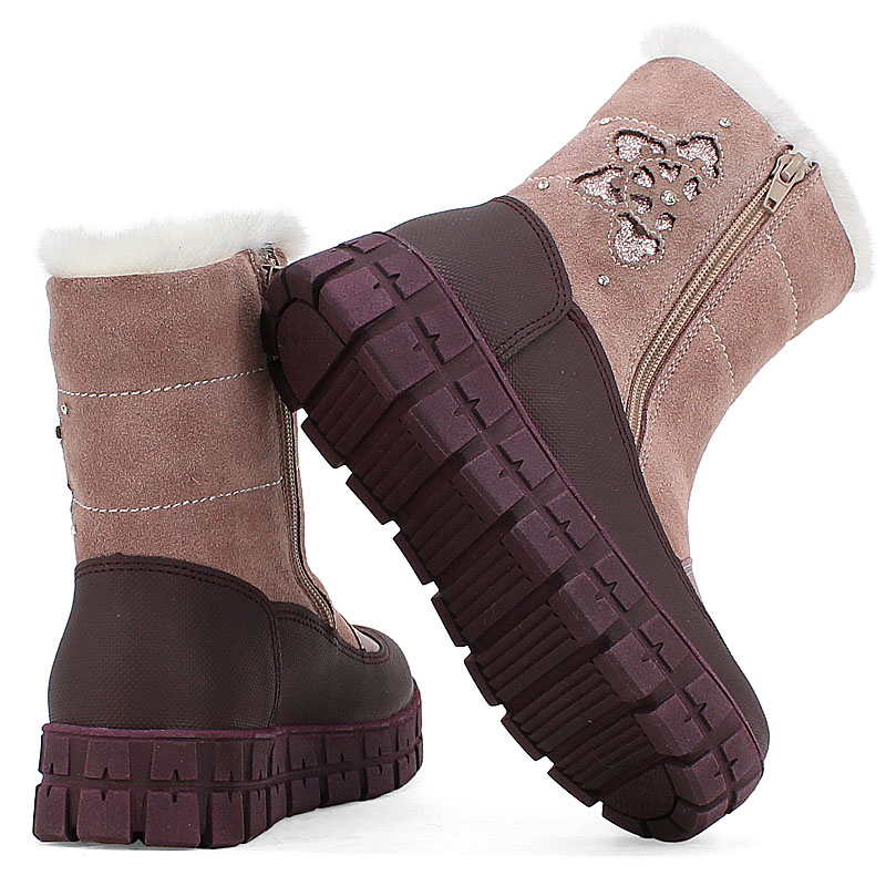 Сапожки нат.мех, артикул 1898, цвет лавандовый купить в интернет-магазине Shoeslel с доставкой по России