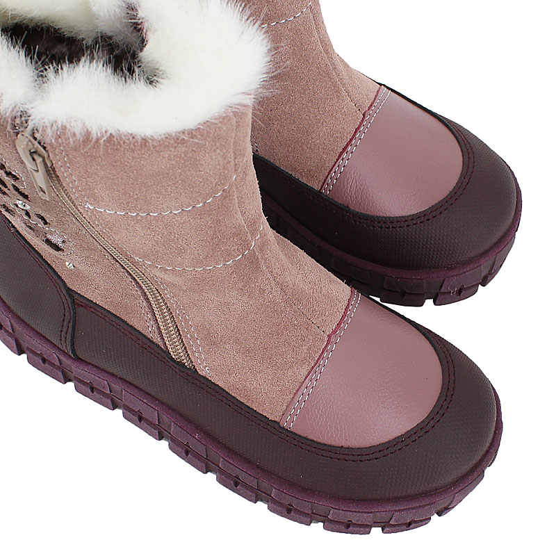 Сапожки нат.мех, артикул 1898, цвет лавандовый купить в интернет-магазине Shoeslel с доставкой по России