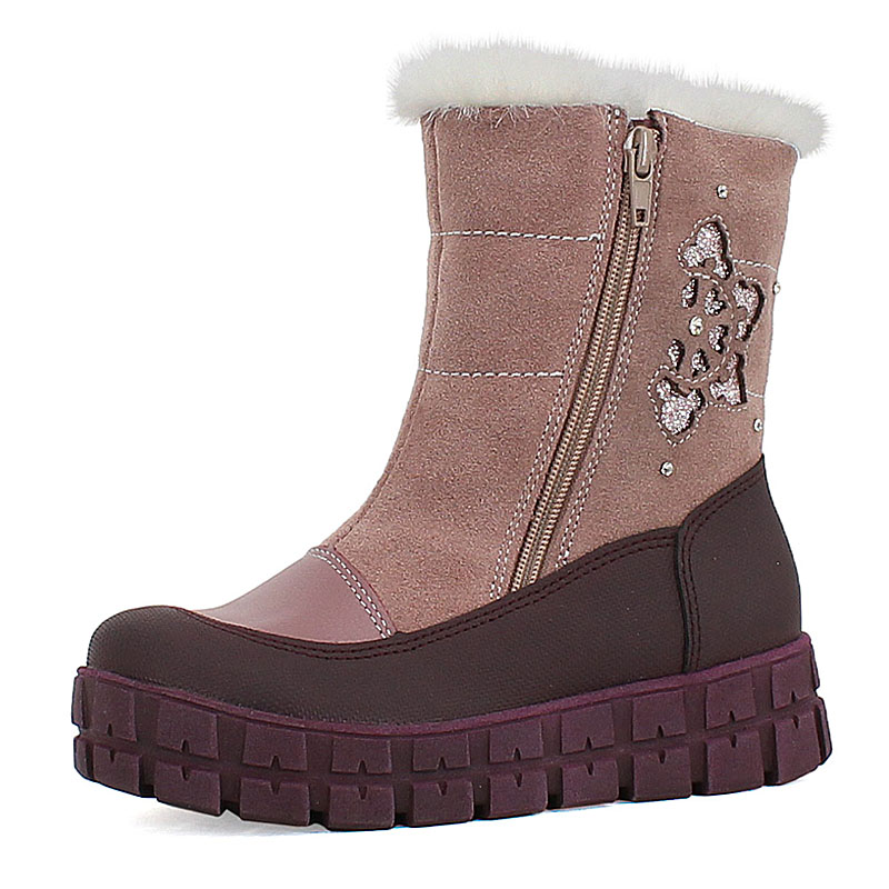 Сапожки нат.мех, артикул 1898, цвет лавандовый купить в интернет-магазине Shoeslel с доставкой по России