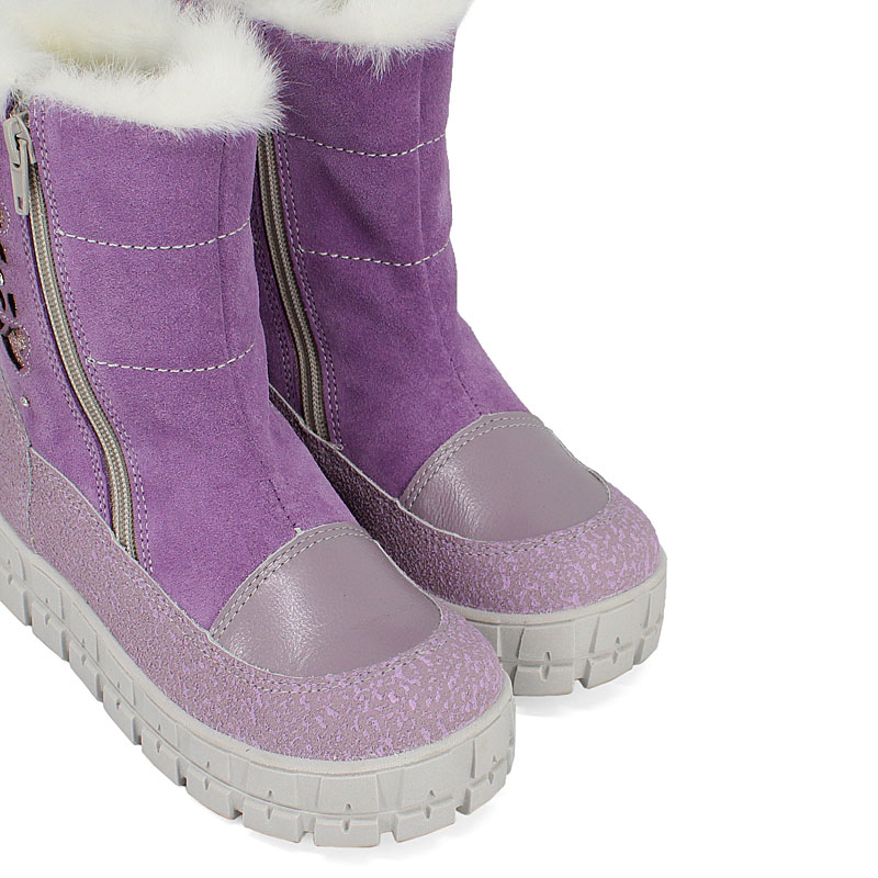Сапожки нат.мех, артикул 1898, цвет сиреневый купить в интернет-магазине Shoeslel с доставкой по России