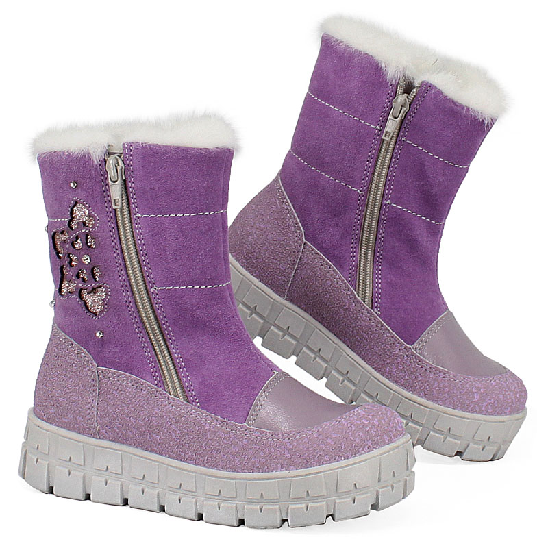 Сапожки нат.мех, артикул 1898, цвет сиреневый купить в интернет-магазине Shoeslel с доставкой по России