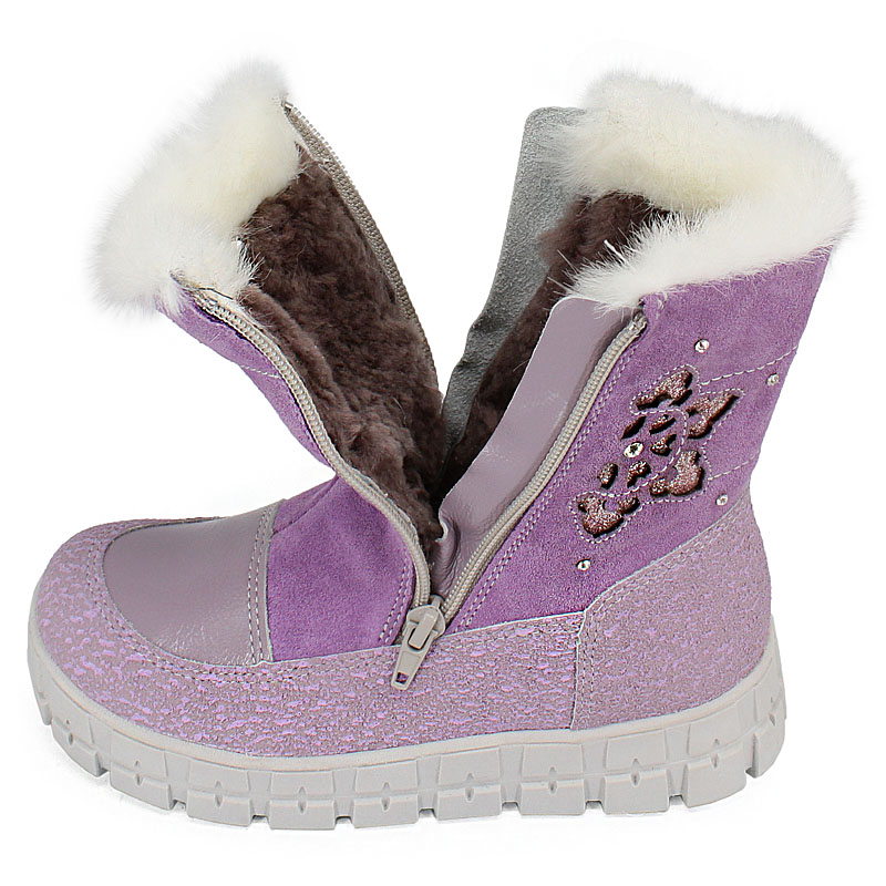 Сапожки нат.мех, артикул 1898, цвет сиреневый купить в интернет-магазине Shoeslel с доставкой по России