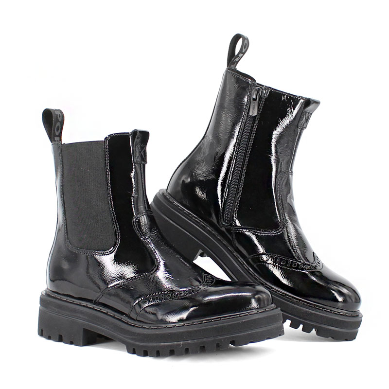 Ботинки байка, артикул 1900, цвет наплак, черный купить в интернет-магазине Shoeslel с доставкой по России