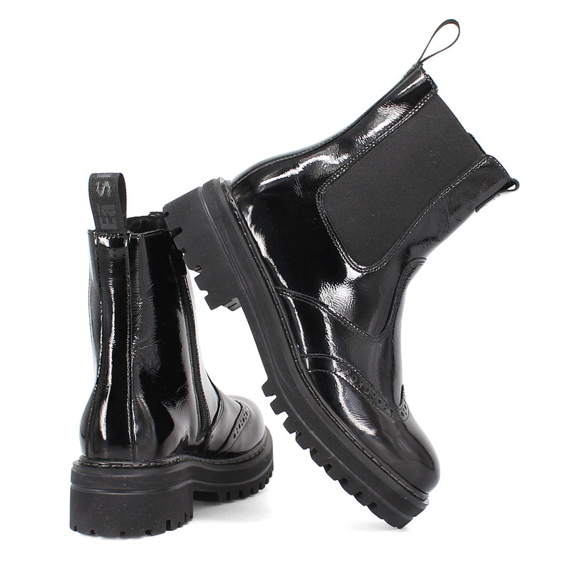 Ботинки байка, артикул 1900, цвет наплак, черный купить в интернет-магазине Shoeslel с доставкой по России