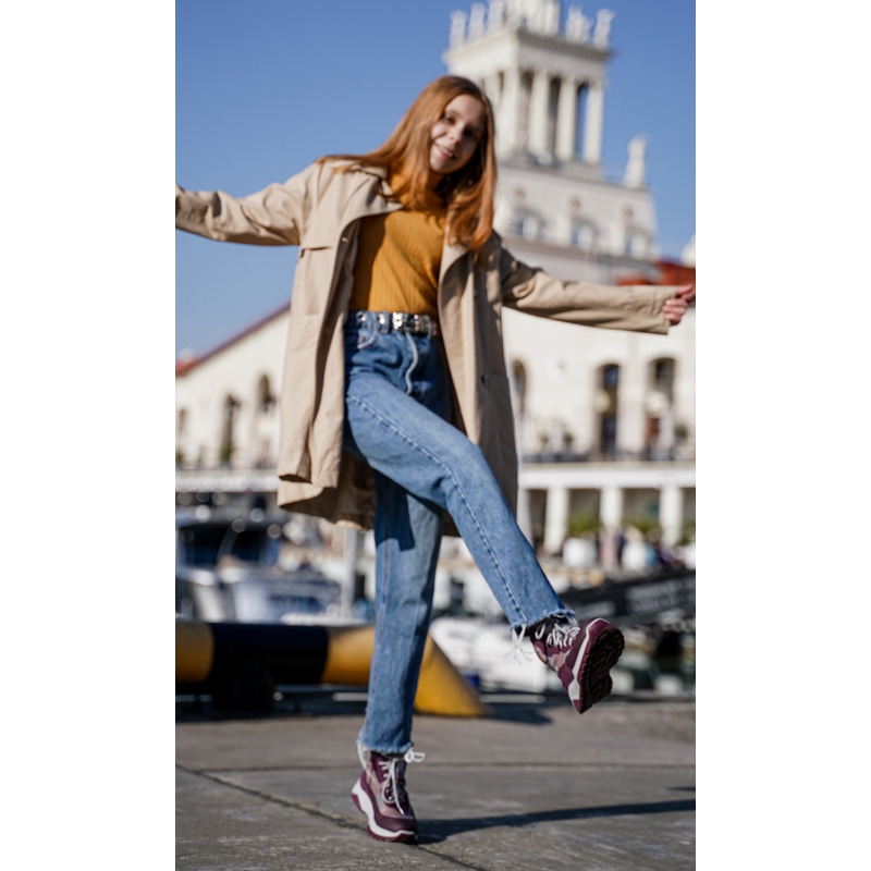 Ботинки байка, артикул 1902, цвет сливовый купить в интернет-магазине Shoeslel с доставкой по России