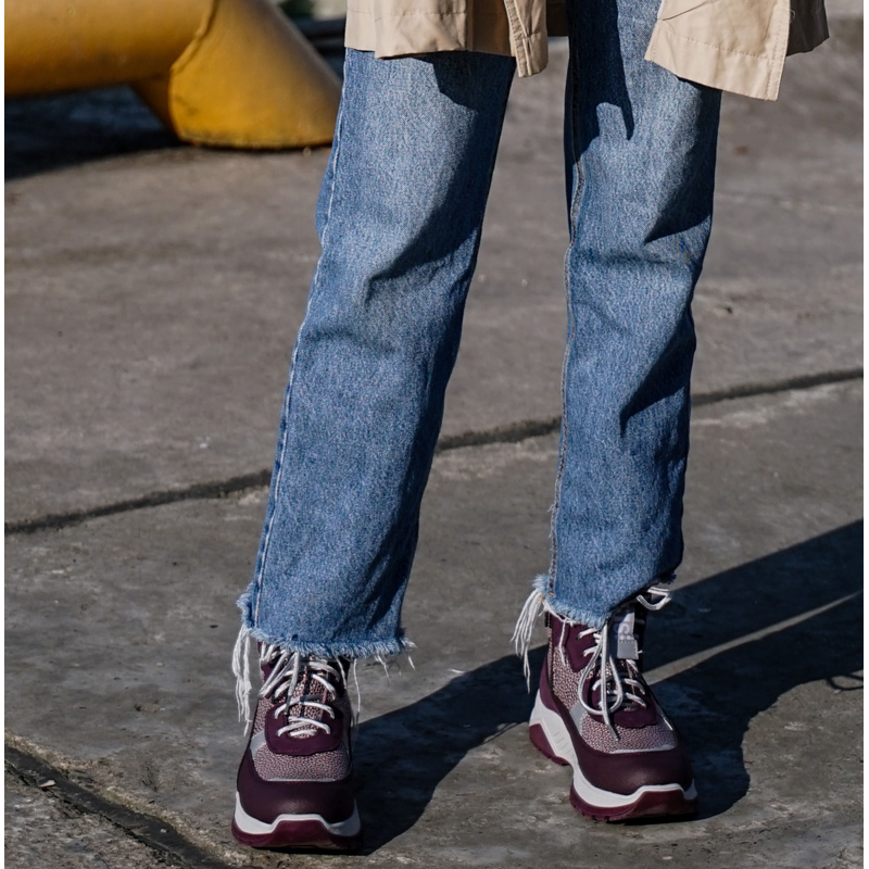 Ботинки байка, артикул 1902, цвет сливовый купить в интернет-магазине Shoeslel с доставкой по России