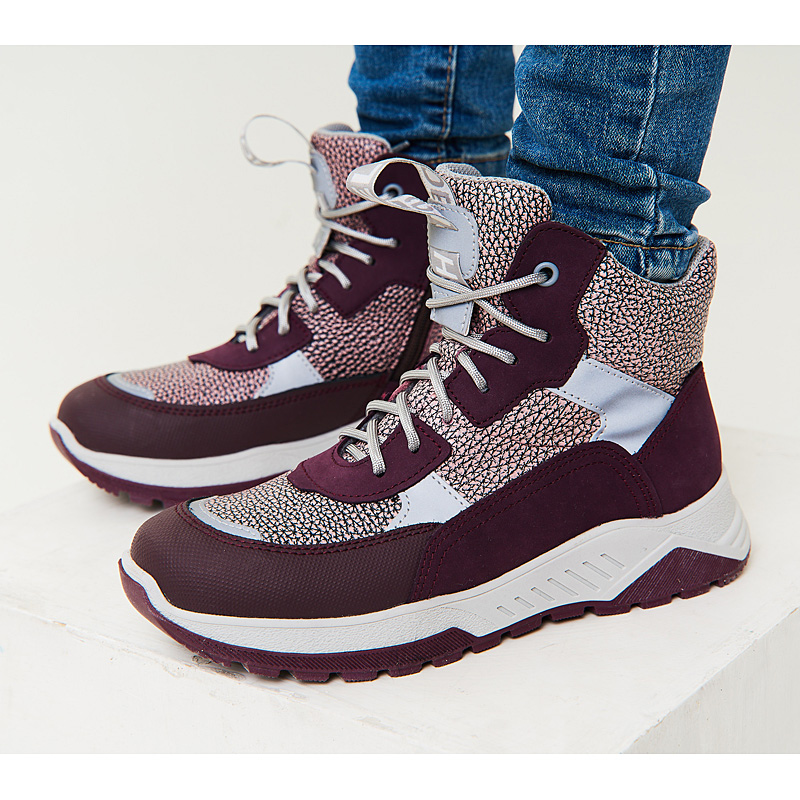 Ботинки байка, артикул 1902, цвет сливовый купить в интернет-магазине Shoeslel с доставкой по России