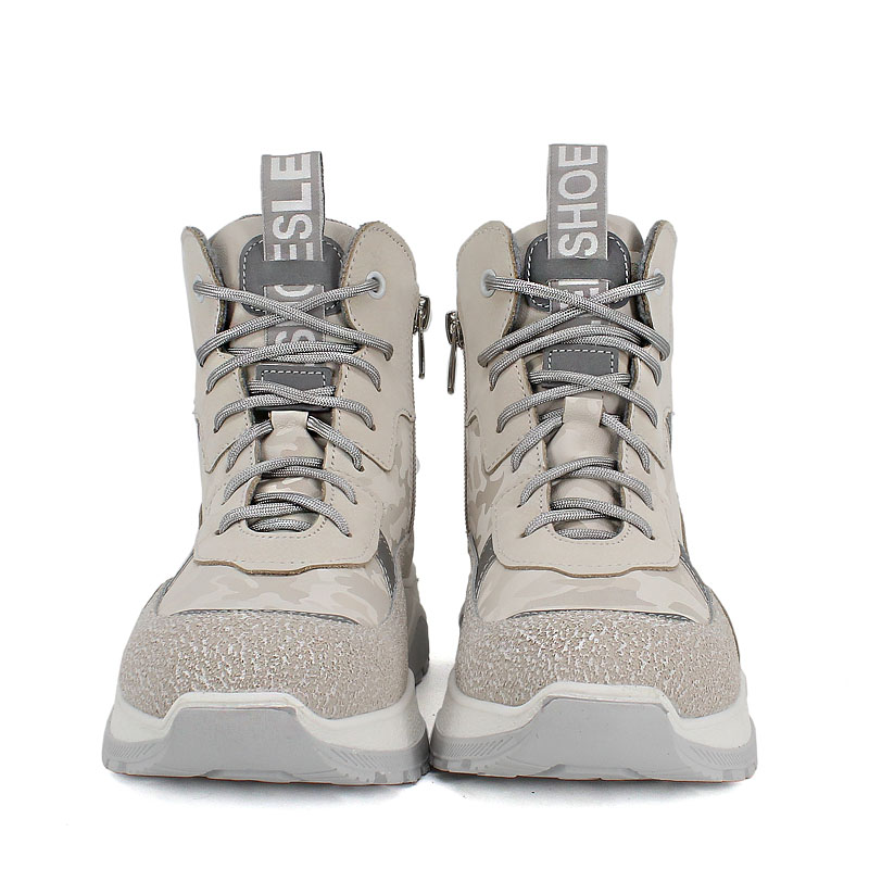 Ботинки байка, артикул 1902, цвет бежевый;питон купить в интернет-магазине Shoeslel с доставкой по России