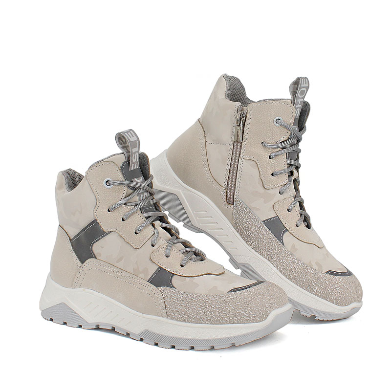 Ботинки байка, артикул 1902, цвет бежевый;питон купить в интернет-магазине Shoeslel с доставкой по России