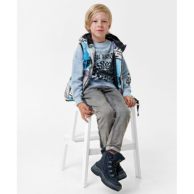 Ботинки нат.мех, артикул 1917, цвет синий купить в интернет-магазине Shoeslel с доставкой по России