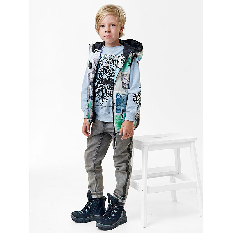 Ботинки нат.мех, артикул 1917, цвет синий купить в интернет-магазине Shoeslel с доставкой по России