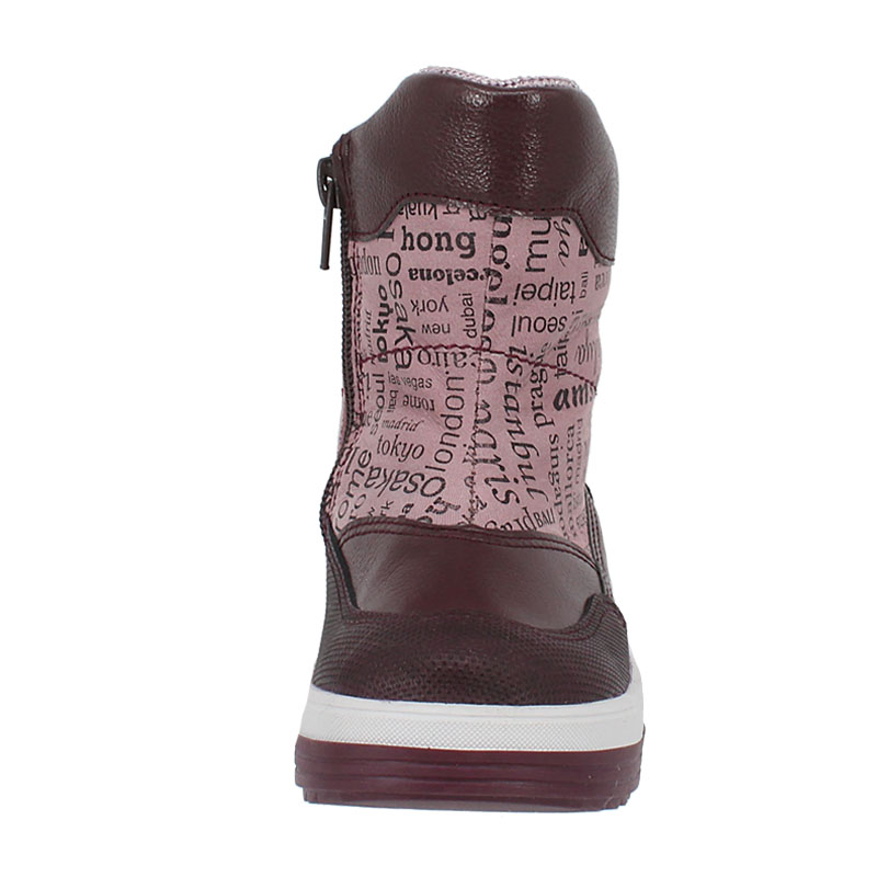 Сапожки малодетские нат.мех, артикул 1919, цвет бордовый купить в интернет-магазине Shoeslel с доставкой по России