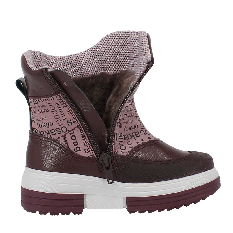 Сапожки малодетские нат.мех, артикул 1919, цвет бордовый купить в интернет-магазине Shoeslel с доставкой по России