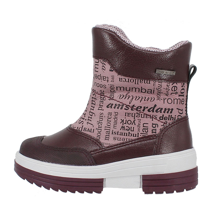 Сапожки малодетские нат.мех, артикул 1919, цвет бордовый купить в интернет-магазине Shoeslel с доставкой по России