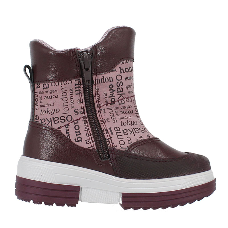 Сапожки малодетские нат.мех, артикул 1919, цвет бордовый купить в интернет-магазине Shoeslel с доставкой по России