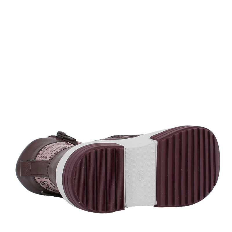 Сапожки малодетские нат.мех, артикул 1919, цвет бордовый купить в интернет-магазине Shoeslel с доставкой по России