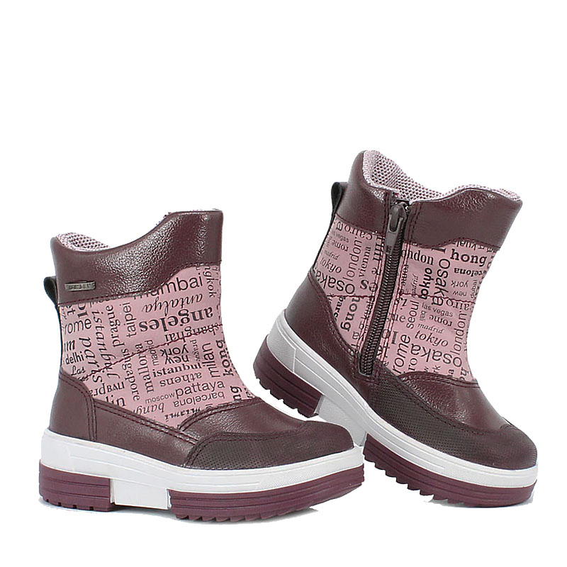 Сапожки малодетские нат.мех, артикул 1919, цвет бордовый купить в интернет-магазине Shoeslel с доставкой по России