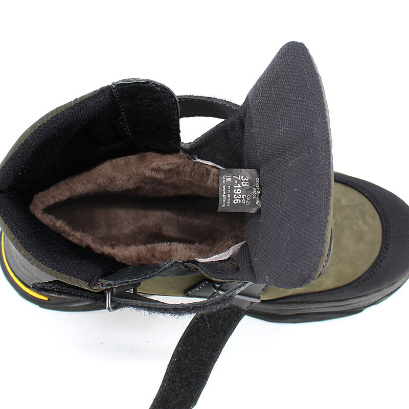 Ботинки нат.мех, артикул 1936, цвет хаки купить в интернет-магазине Shoeslel с доставкой по России