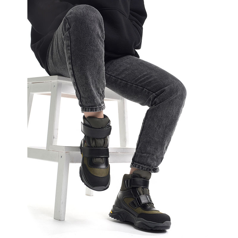 Ботинки нат.мех, артикул 1936, цвет хаки купить в интернет-магазине Shoeslel с доставкой по России