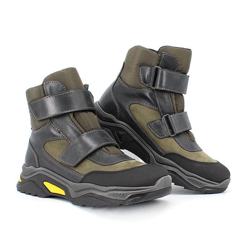 Ботинки нат.мех, артикул 1936, цвет хаки купить в интернет-магазине Shoeslel с доставкой по России