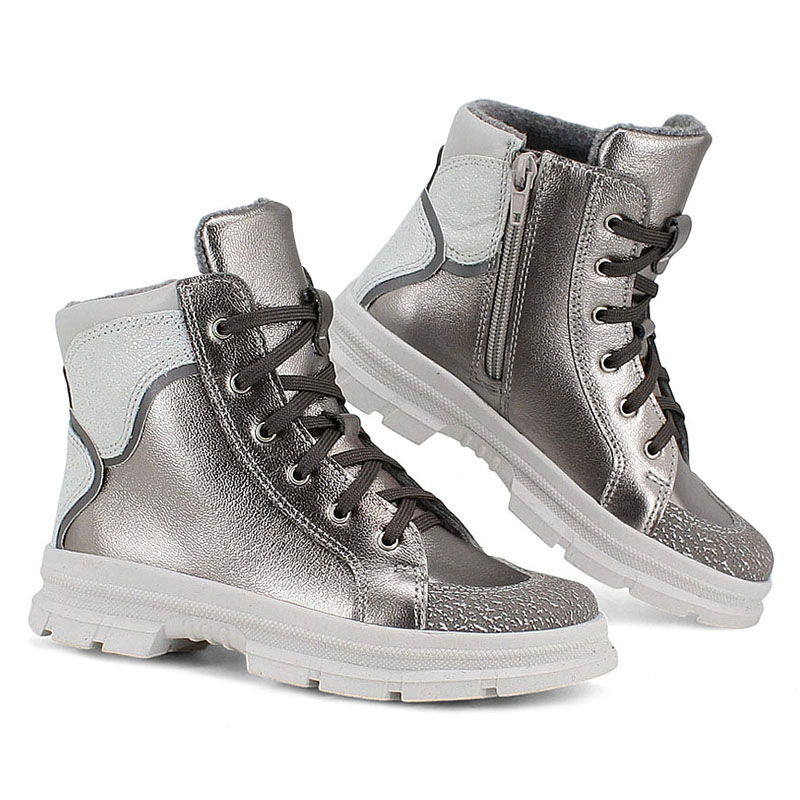 Ботинки байка, артикул 1949, цвет серебристый купить в интернет-магазине Shoeslel с доставкой по России
